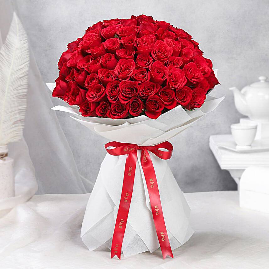 Grand Romance 100 Red Roses Bouquet