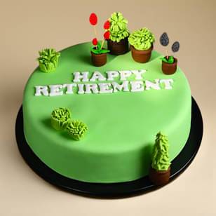 Green Garden Retirement Cake