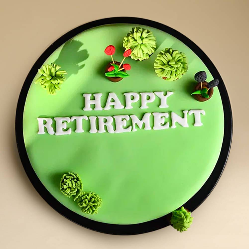 Green Garden Retirement Cake
