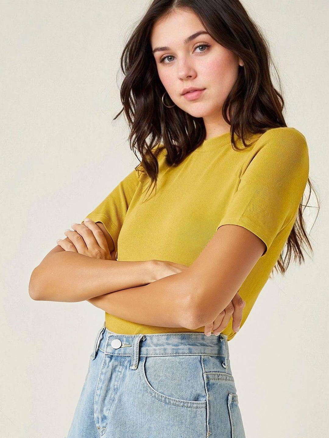 Kotty Women Solid High Neck Top