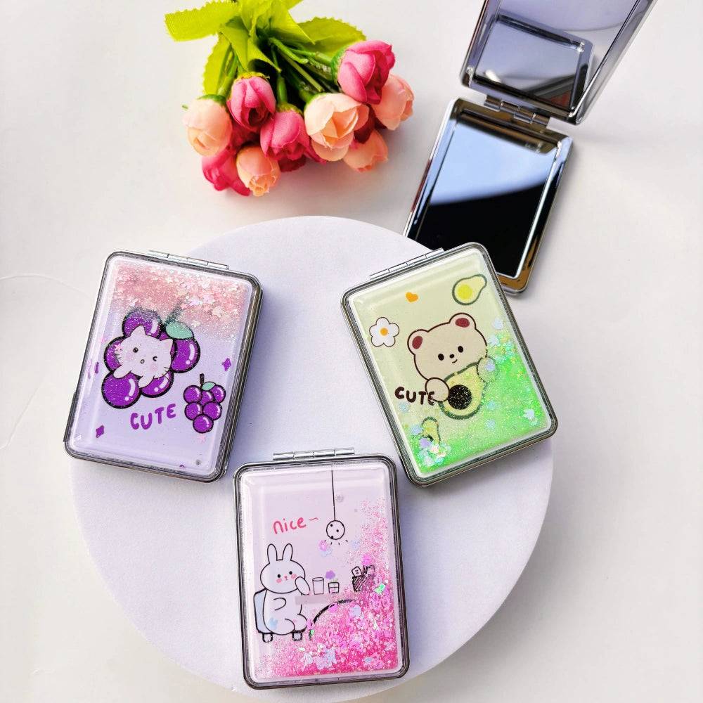 Rectangle Glitter Foldable Packet Mirror - Assorted (Pack Of 1)
