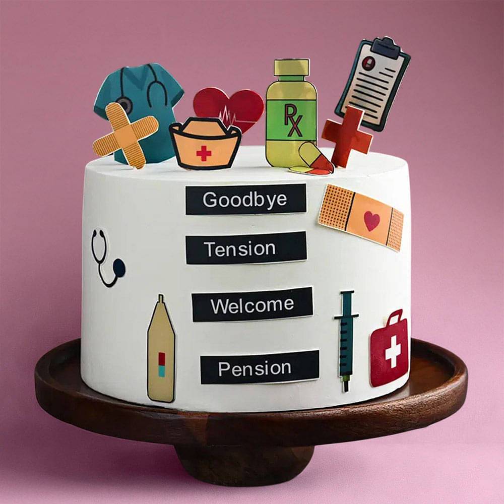 Healthcare Theme Retirement Cake