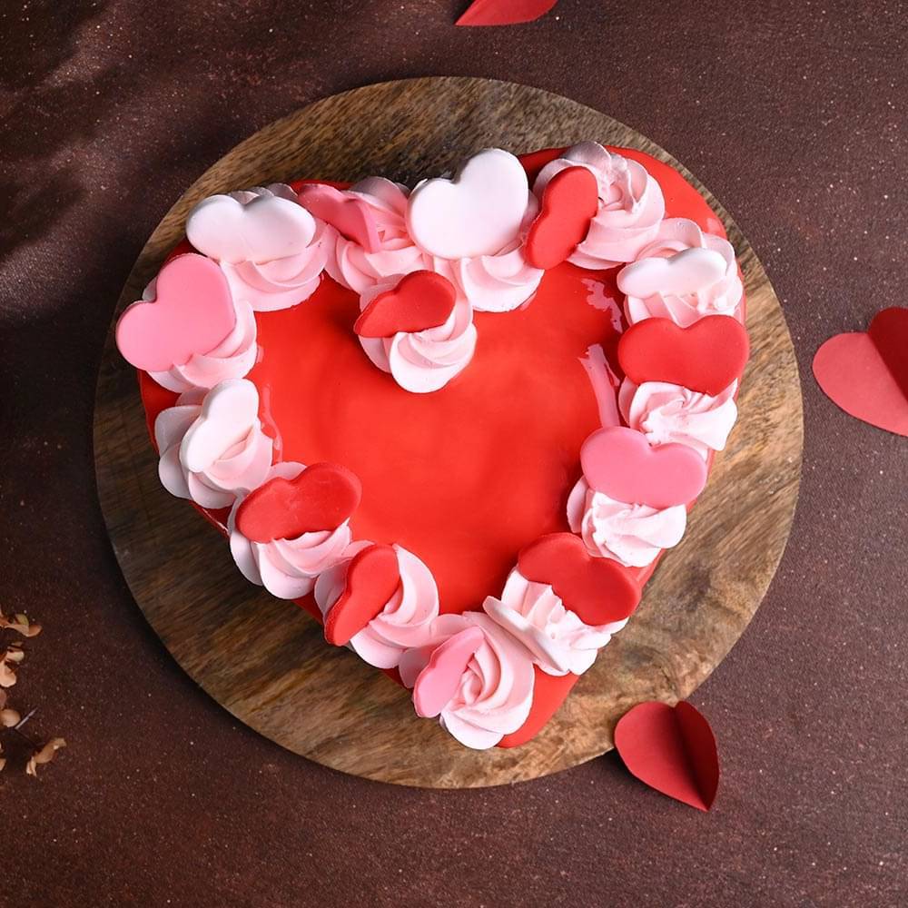Hearts Aflutter Cake