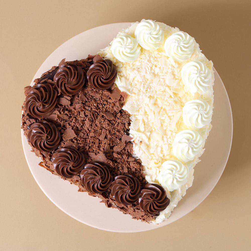 Heart Shape Double Delight Cake