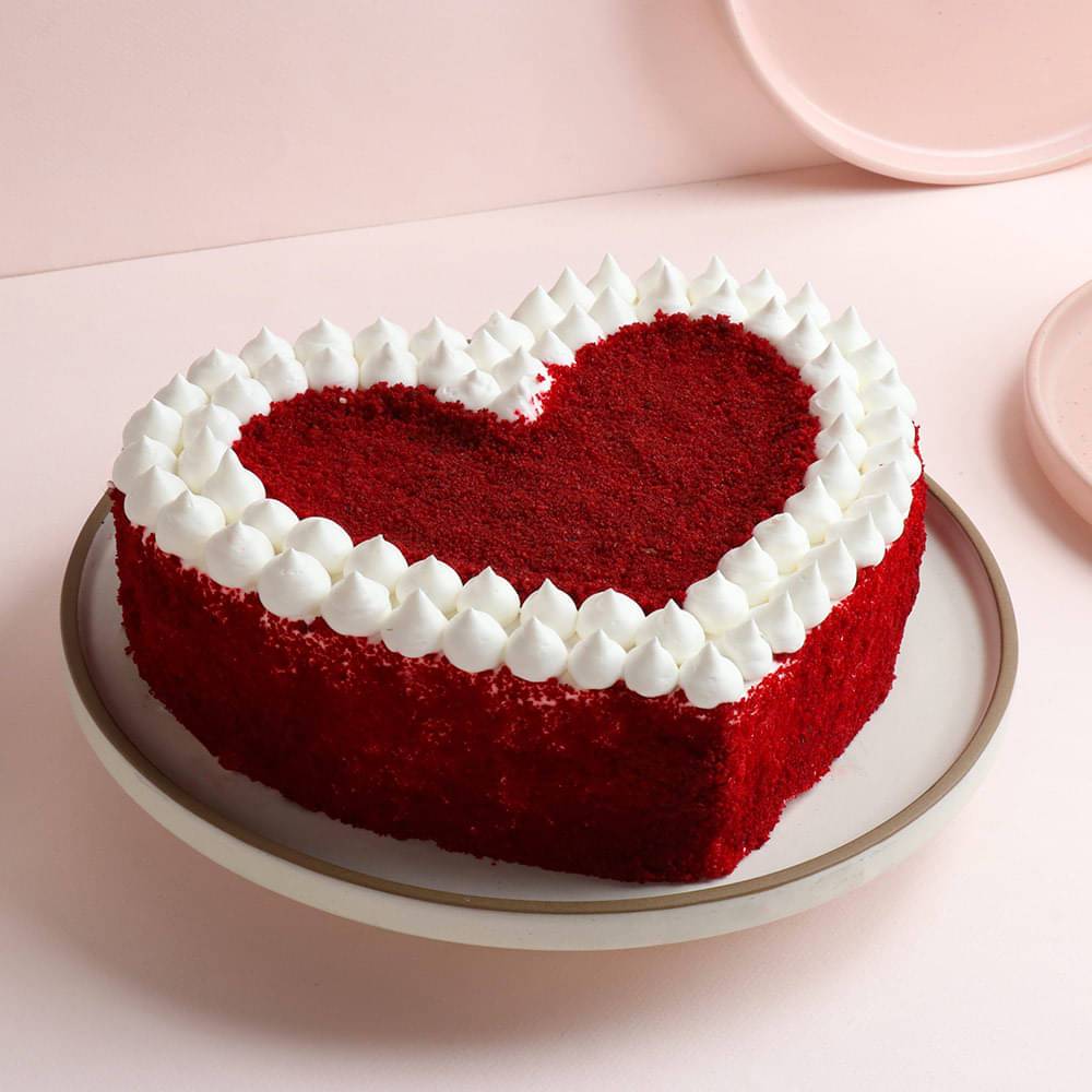 Heart Shape Red Velvet Crumb Cake