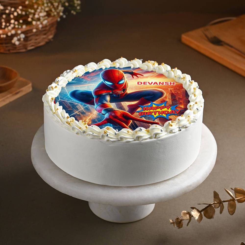 Heroic Spiderman Photo Cake