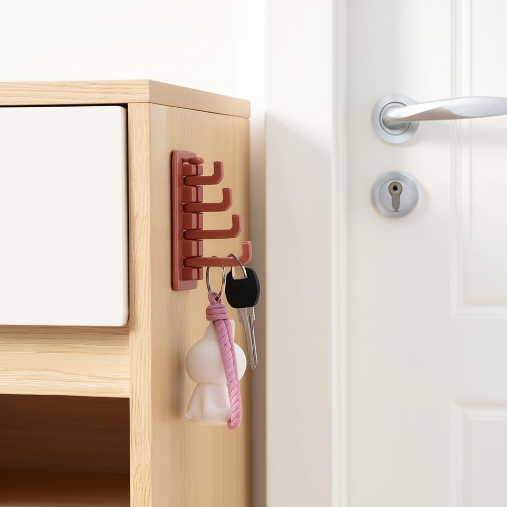 Rotatory Multi-Purpose 4-Hook with Adhesive Sticker – Kitchen & Home Use (Random color-Pack of 1) Buy @ ₹49