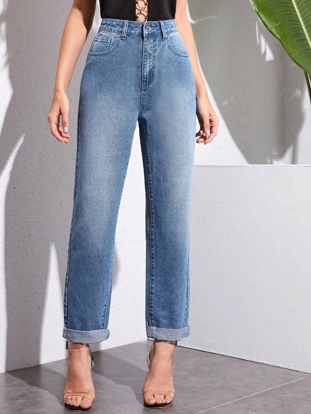 Kotty Women Straight Fit High-Rise Light Fade Stretchable Jeans
