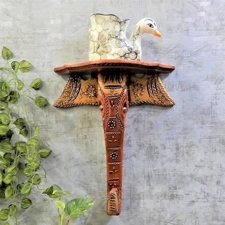 Emma MultiColor Solid Wood Wal Shelf