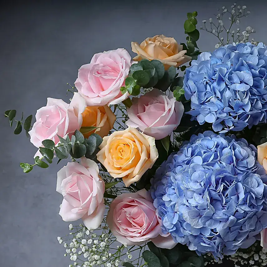 Hydrangea & Rose Pastel Petal Bliss