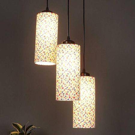 Sage Multicolour Fabric Cluster Hanging Light