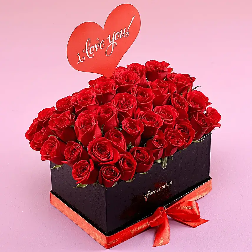 I Love You Red Roses Box