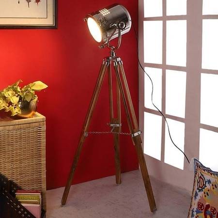 Leo Nickle Metal Shade Floor Lamp