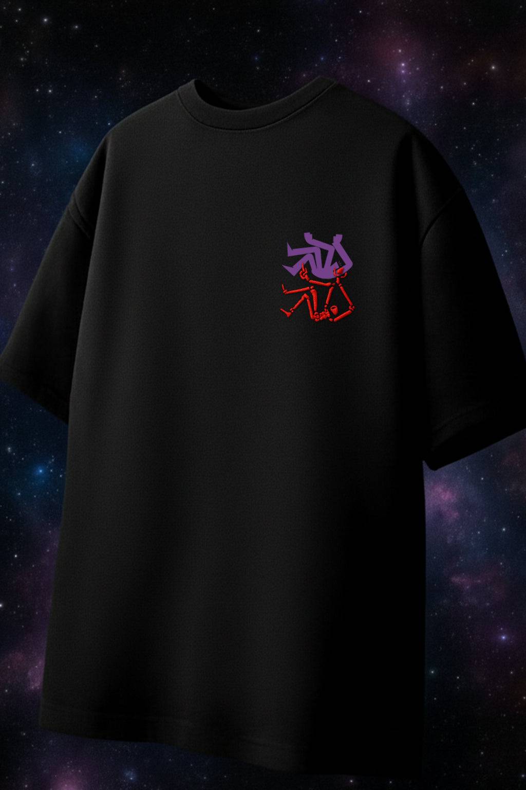 Mental Breakdown Black Oversized Puff Printed Exclusive T-shirt