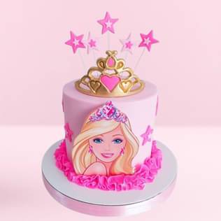 Enchanting Barbie Crown Cake