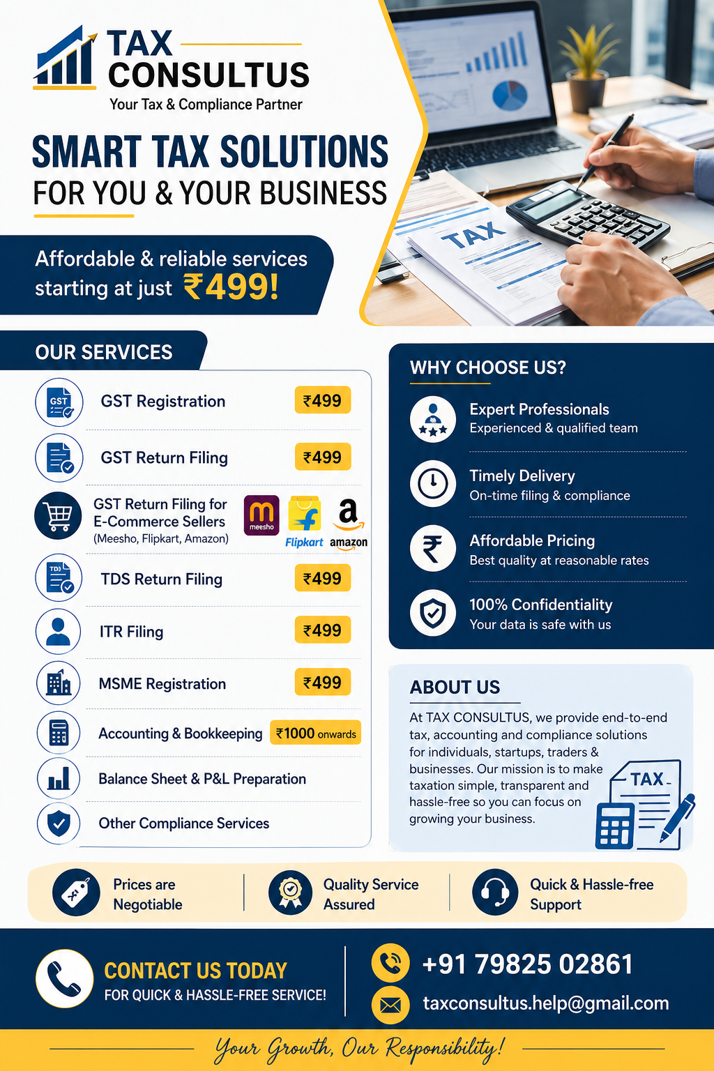 GST, TDS and Income Tax Return filing & Accounting Services-Tax Consultus
