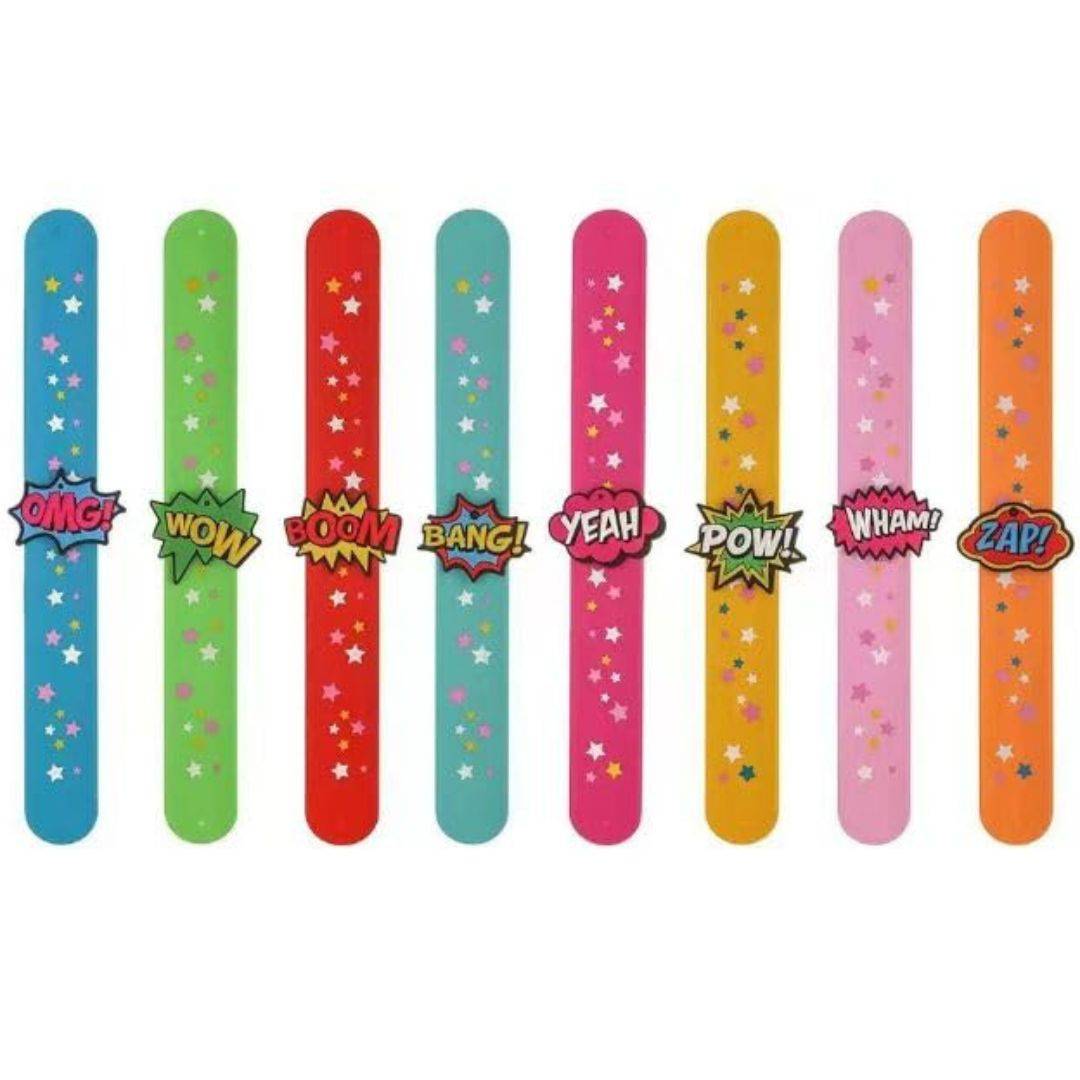Cute Comic Slap Bands for Kids - Fun and Colorful Bracelets for Parties and Playtime - 1pc Buy @ ₹99