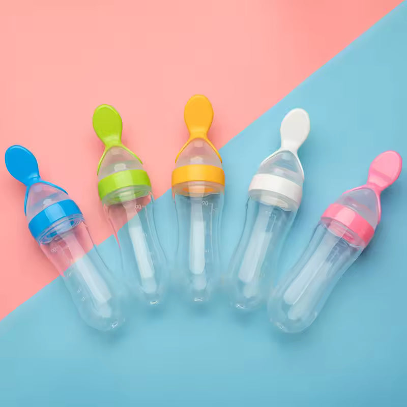 Safe Newborn Baby Feeding Silicone Bottle with Spoon – Milk Feeding Bottle (Random Color) (Pack of 1) Buy @ ₹149