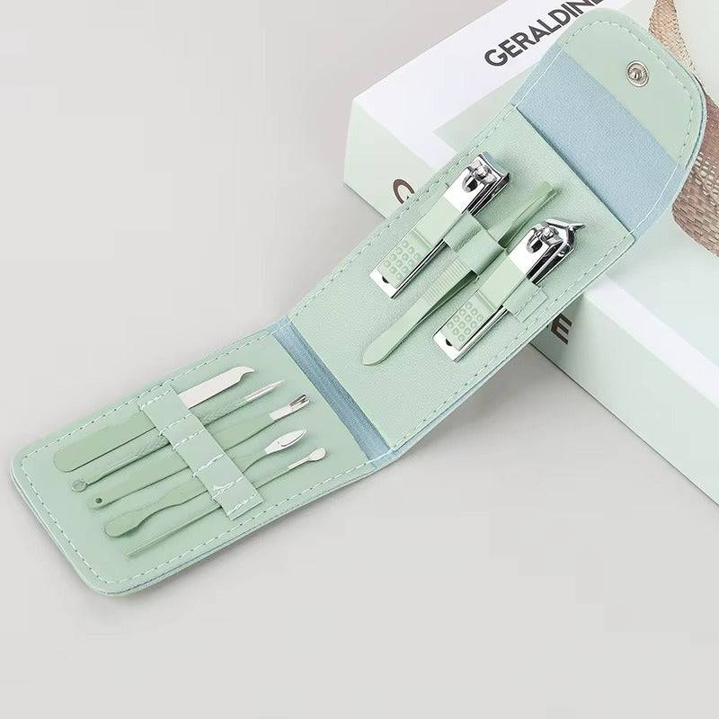9-in-1 Nail Clipper & Manicure Set – Professional Stainless Steel Pedicure Grooming Kit in PU Leather Bag