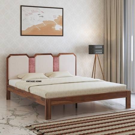 Classic Solid Wood Queen Size Bed Non Storage in Provincial Teak Finish