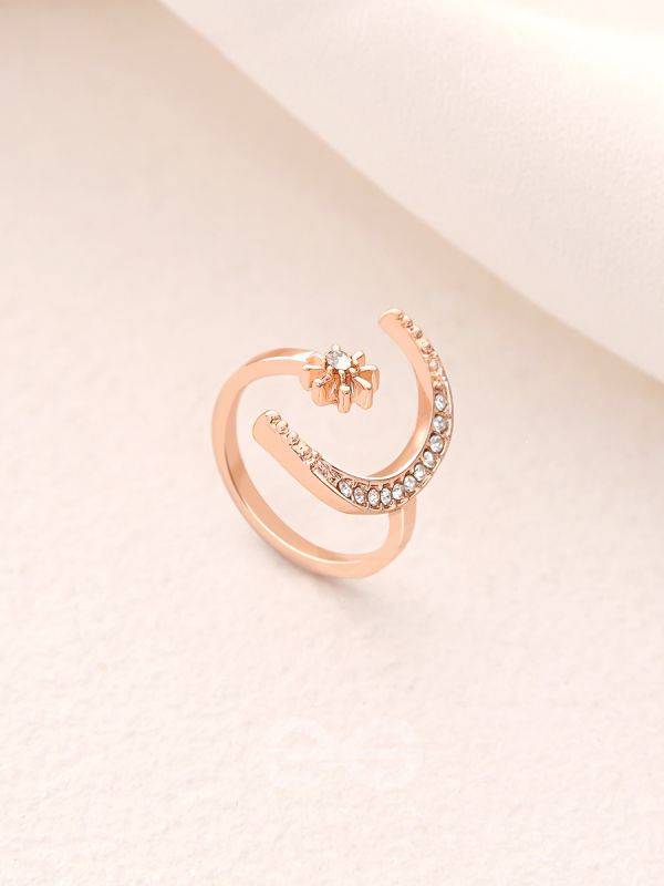 The Night Sky- Rose Golden Rhinestones Ring
