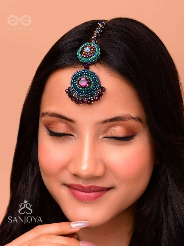 PRISHNI - THE STARRY SKY - STONES AND BEADS EMBROIDERED MAANGTIKA