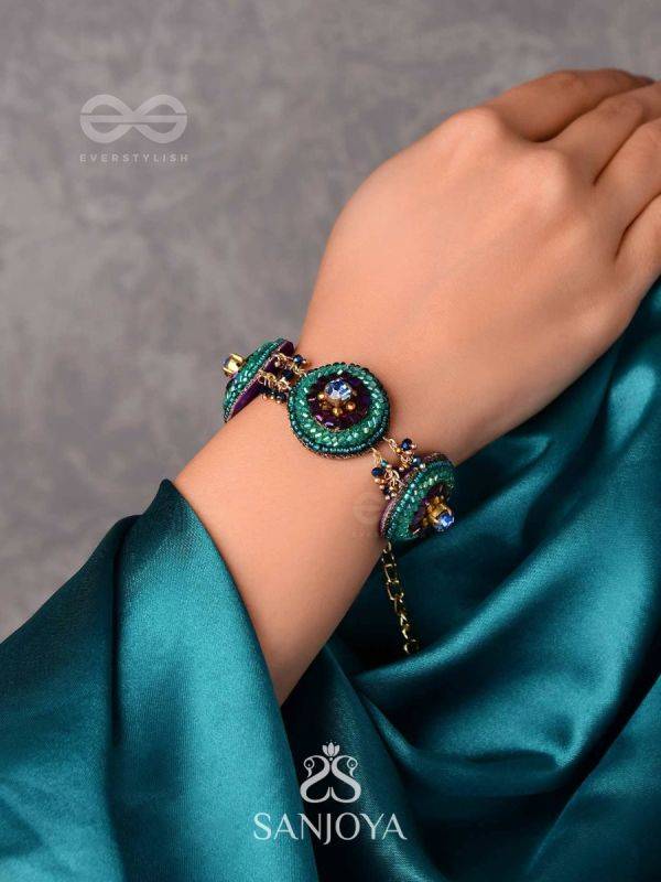 SUBRAJA - BRILLIANTLY RADIANT - BEADS, STONE AND CUTDANA EMBROIDERED BRACELET