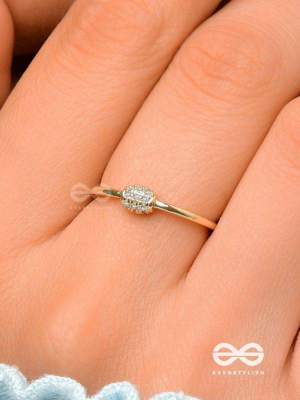 The Rare Lustre - Golden Cubic Zirconia Ring