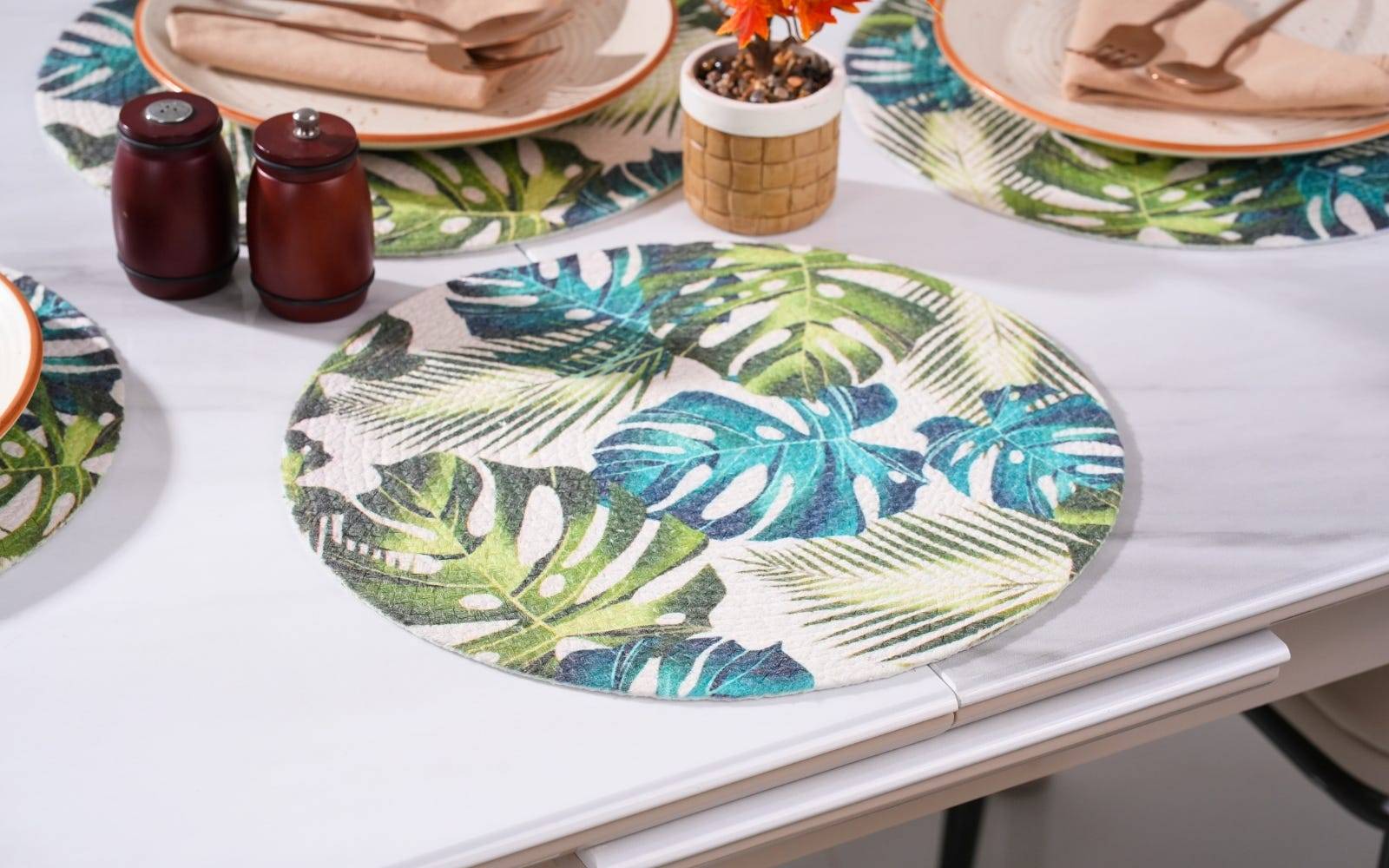 Royaloak Rio Cotton Printed Placemat Turquoise  Pack of 4