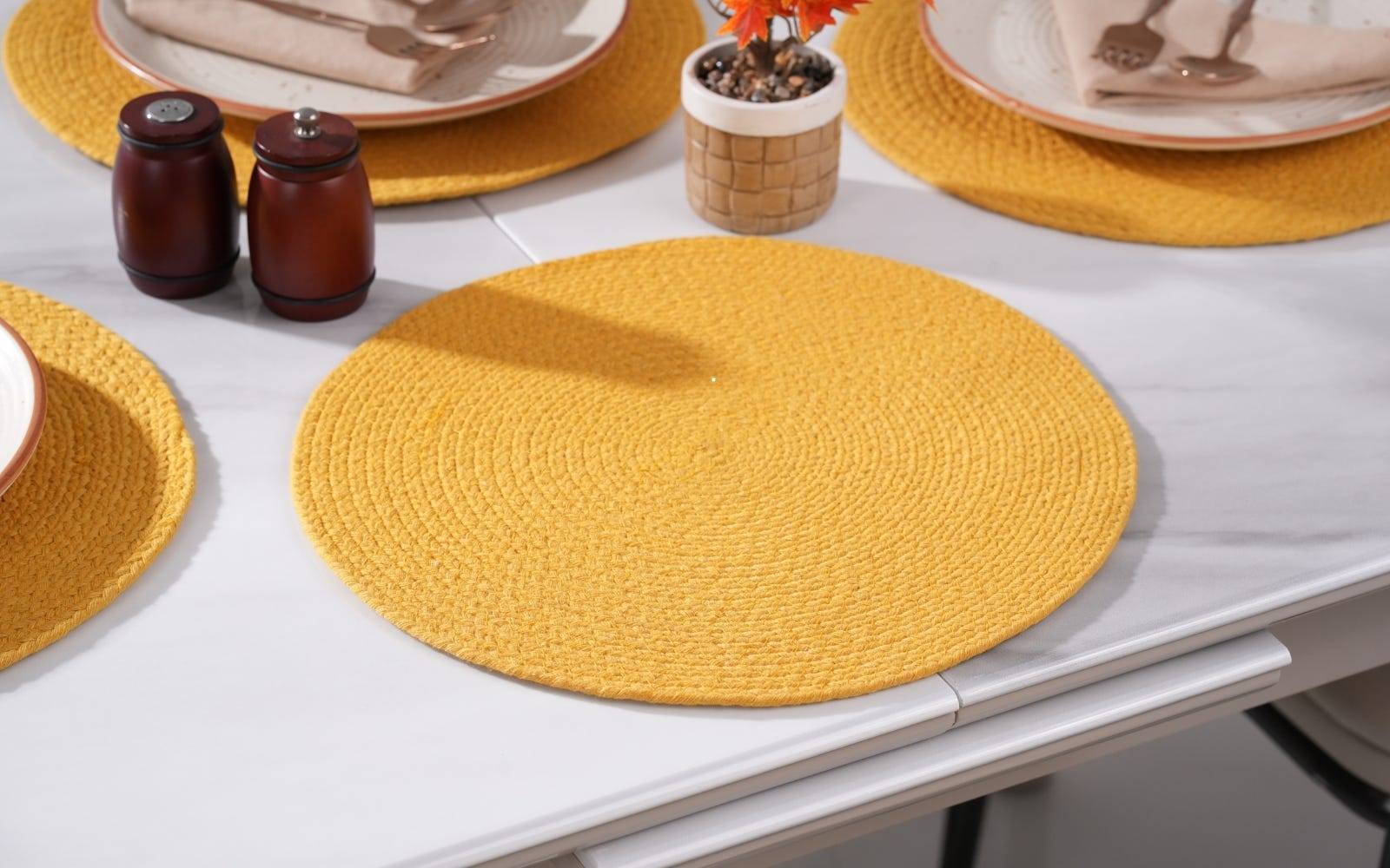 Royaloak Rio Cotton Printed Placemat Amber Pack of 4