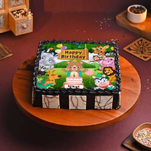 Jungle Theme Birthday Cake