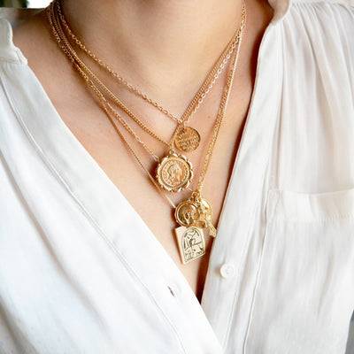 Roman Multi Pendant Layered Necklace