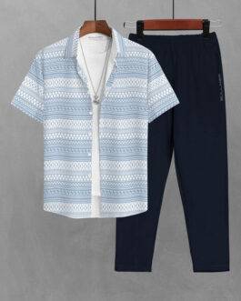 Printed Short Sleeves Shirt With Trousers Co-Ords