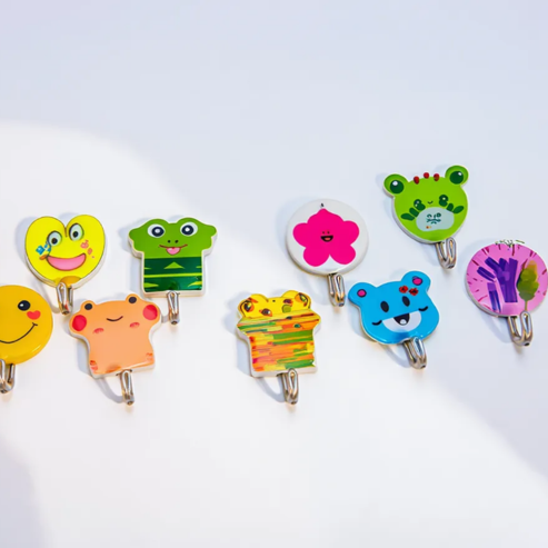 3 Pcs Cute Self Adhesive Sticky Hooks – Random Prints Wall Hooks for Keys, Towels & Home Organization Buy @ ₹49