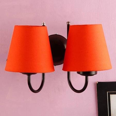 Edwena Orange Fabric Wall Light