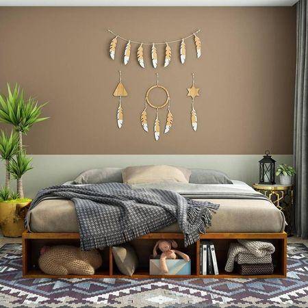 Unicorn Sheesham Wood Queen Size Bed Box Storage Storage Honey OakOak Finish (60 x 78 inches)