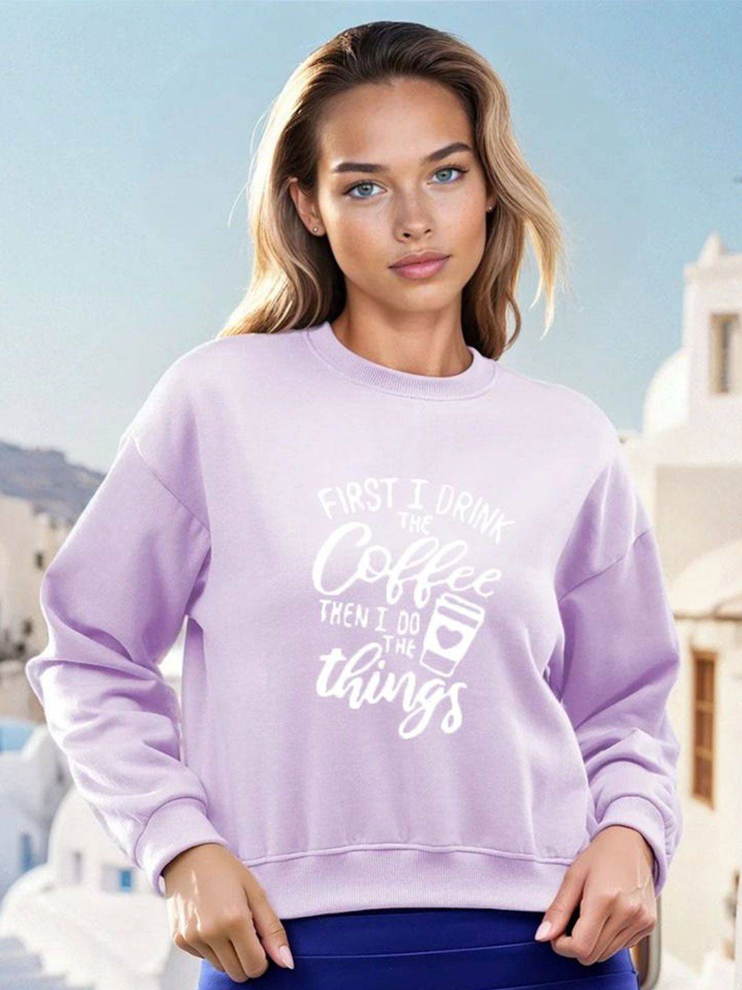 Kotty Women Therma-Fit Printed Round Neck Sweatshirt