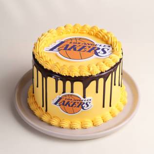 Lakers Drip Basketball Theme Cake