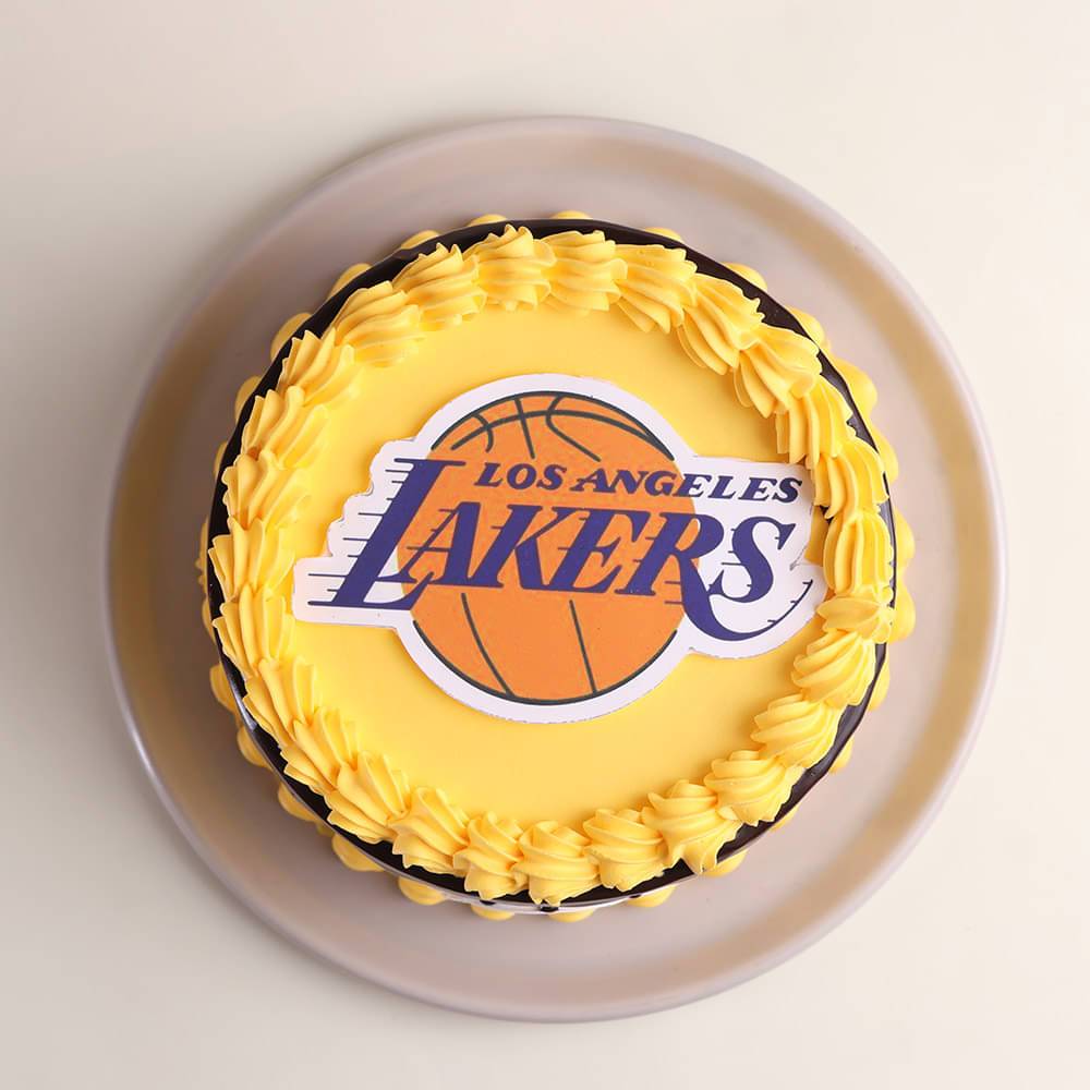 Lakers Drip Basketball Theme Cake