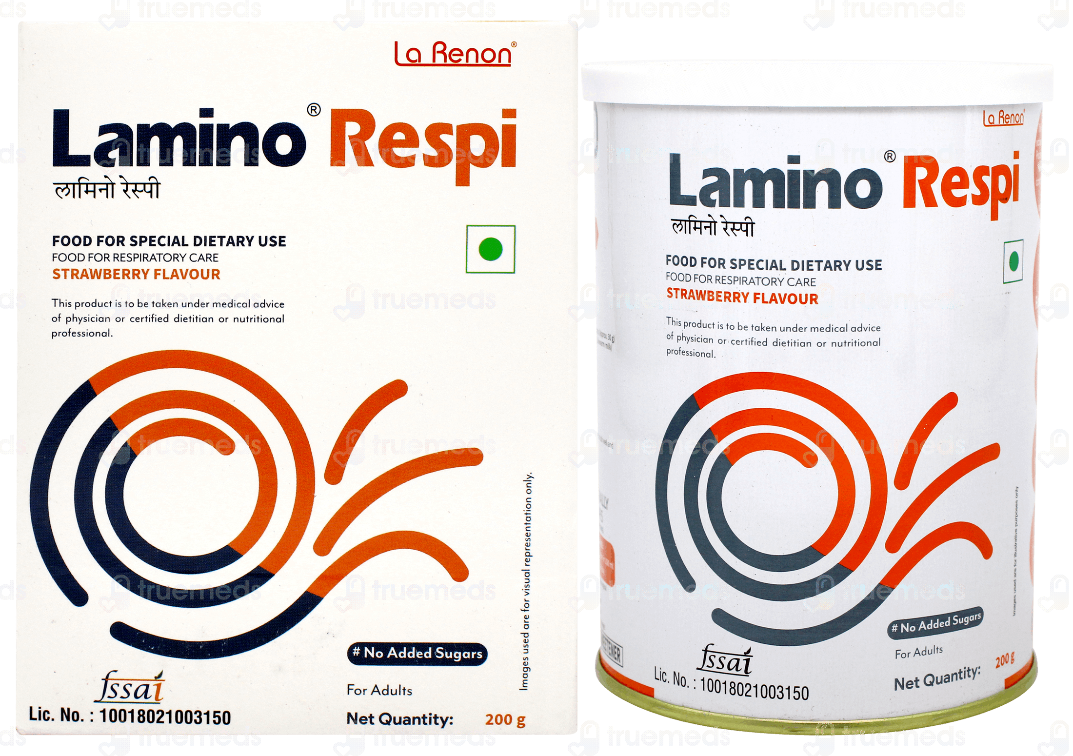 Lamino Respi Strawberry Flavour No Added Sugar Powder 200gm