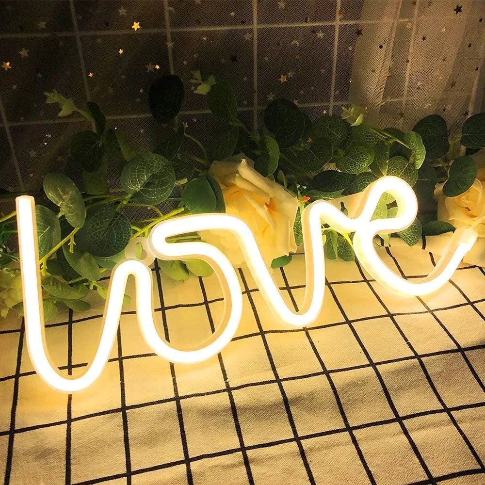 Love Neon Sign - LED USB/Battery Operated Wall Light for Bedroom, Party & Decor (Random Color) Buy @ ₹299