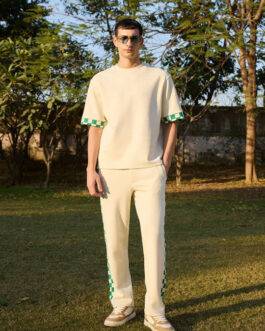 Heritage Grid Round Neck T-Shirt With Trousers