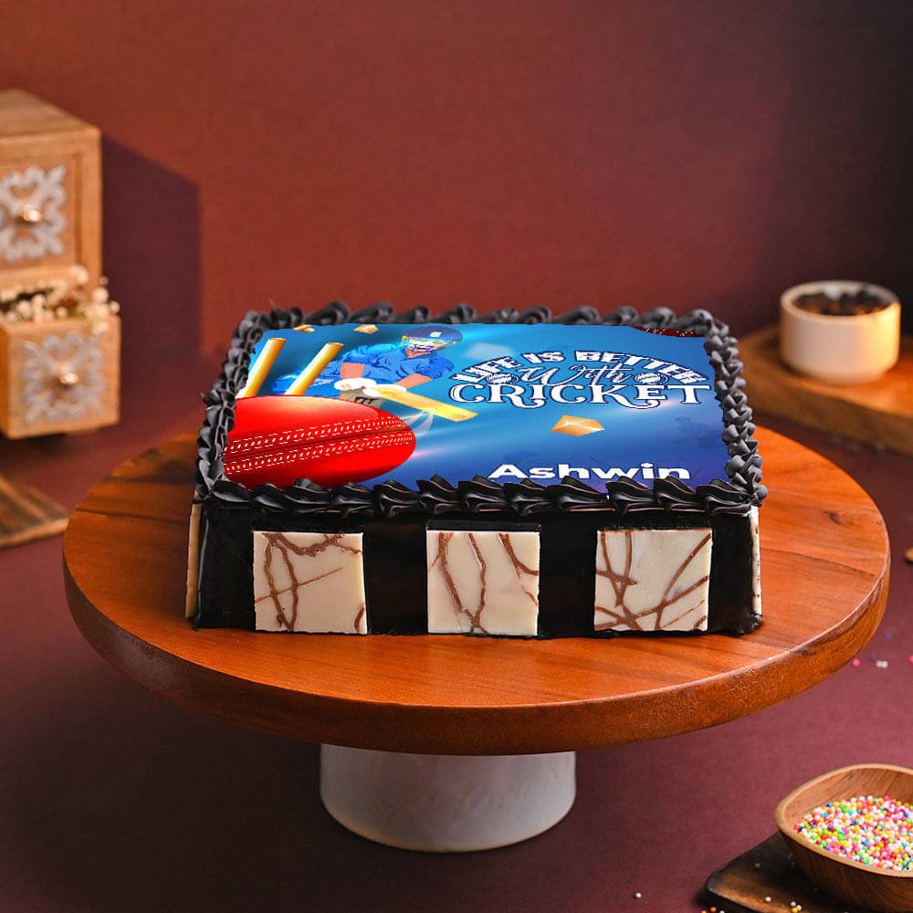 Life Is Better with Cricket Photo Cake