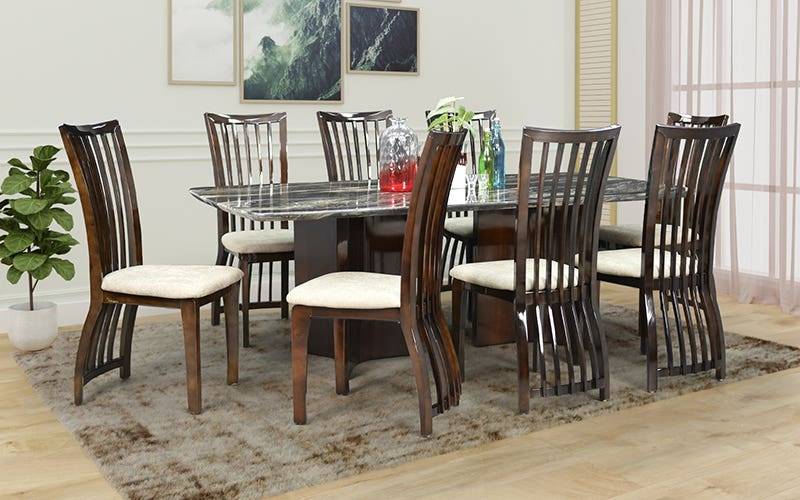 Royaloak Siena Italian Marble Dining Table Set 8 Seater