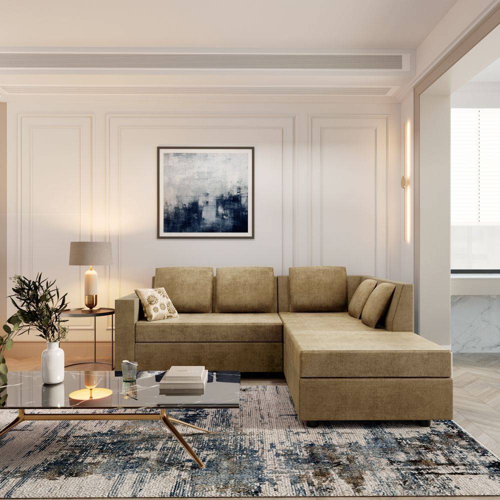 Skiver L Shape 5 Seater Sofa Set (2 Seater + Right Aligned Chaise)