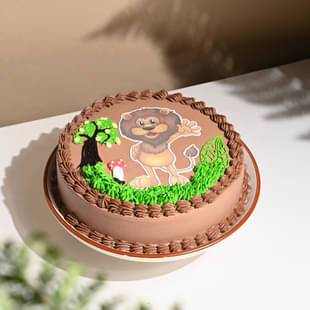 Lion Safari Theme Cake