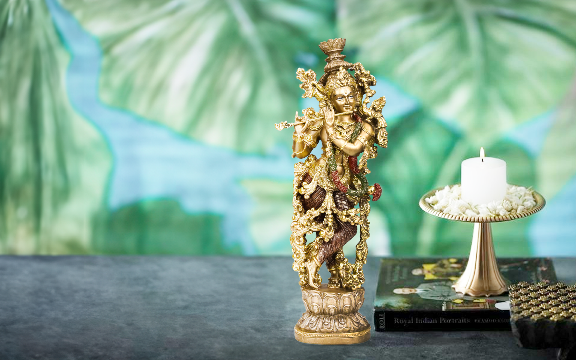 Royaloak Standing Lord Krishna - Bronze - 14.3 Inches