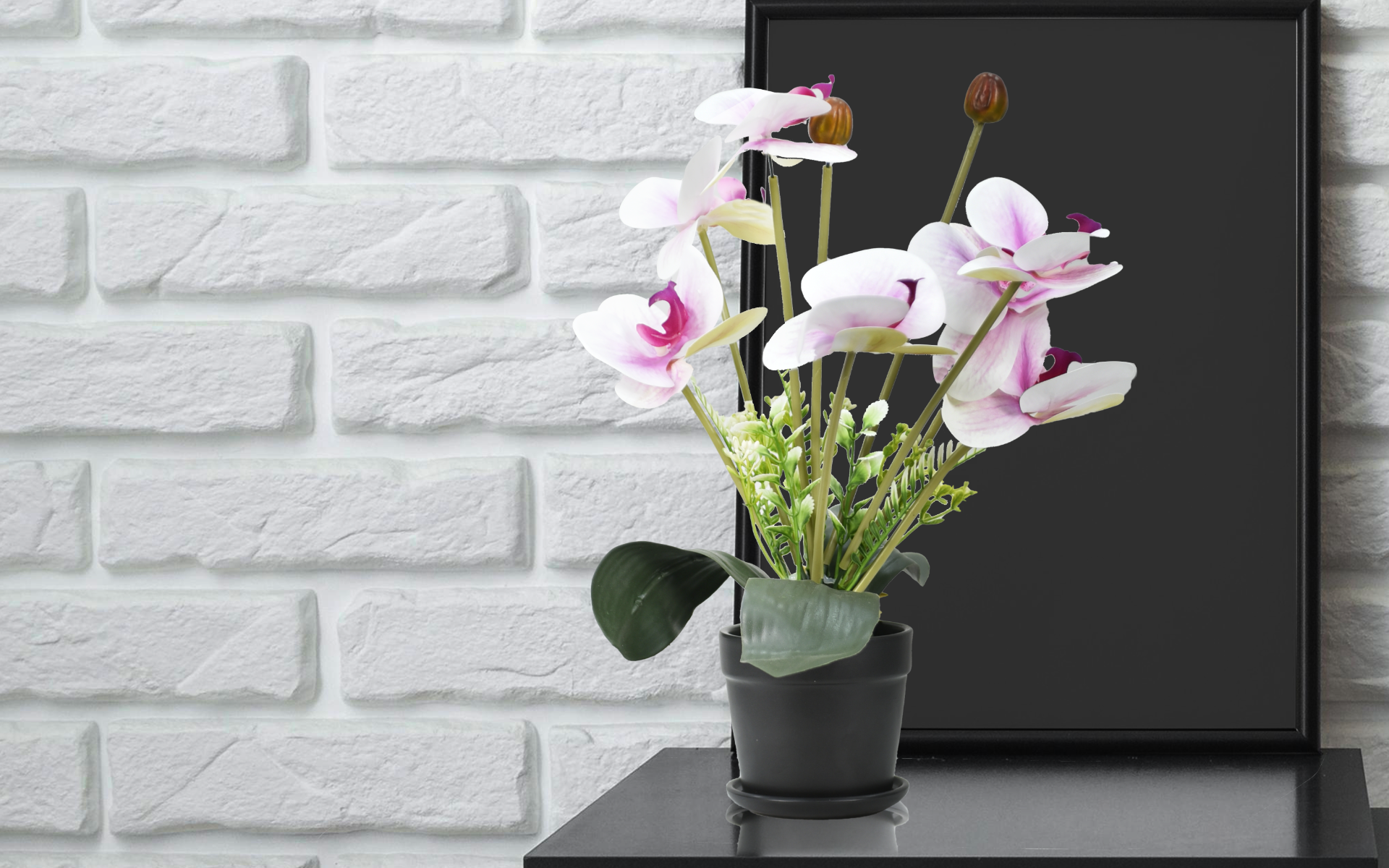 Royaloak Seven Heads Butterfly Orchid Flowers - Purple - 16 Inches