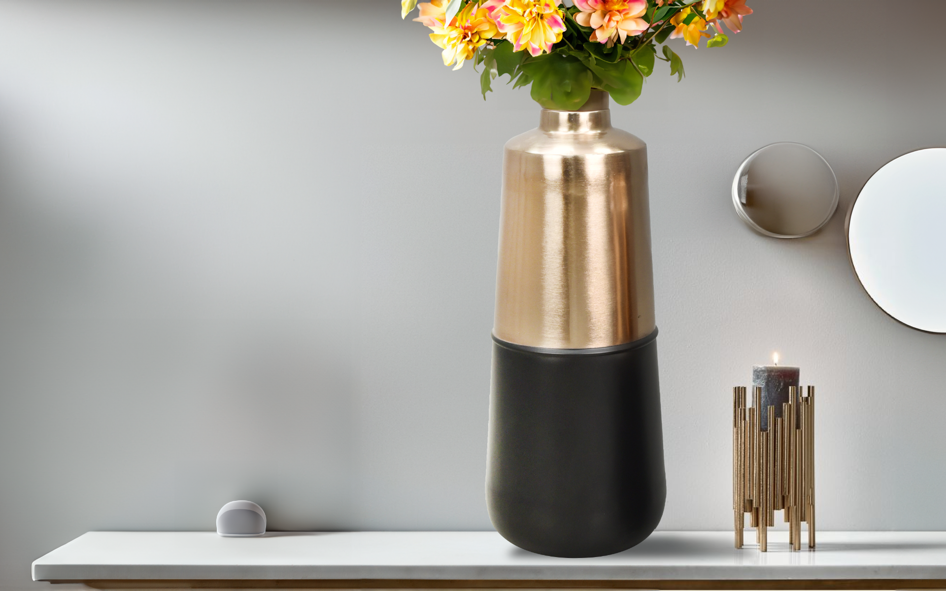 Royaloak Metal Two-tone Flower Vase Large - 20 Inches