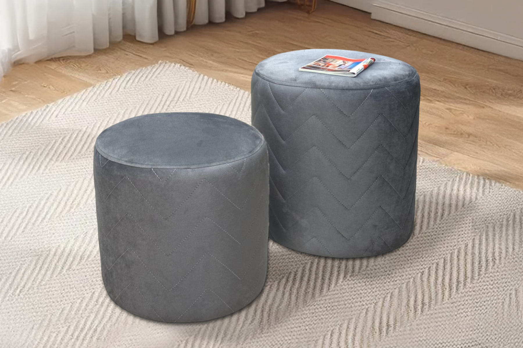 Royaloak Novo Ottoman - Set of 2 - Grey